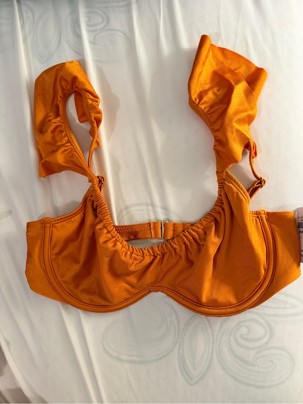 NWT Abercrombie & Fitch Orange Ruffle Strap Bikini Top